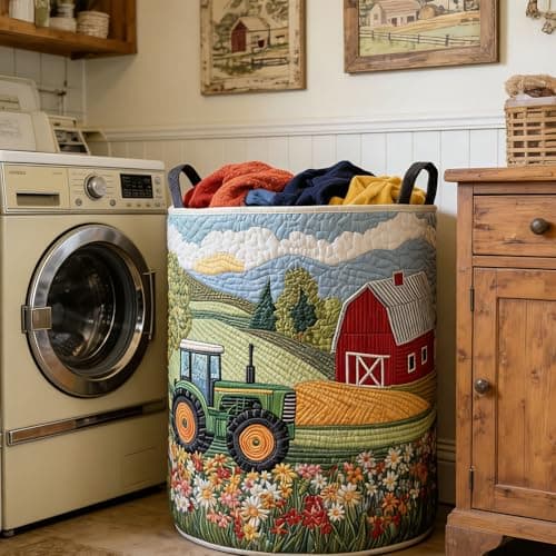Quilted Laundry Hamper Foldable Storage Basket with Soft Padding and Floral Detail for Bedroom Bathroom Storage Collapsing Laundry Bag — view 3