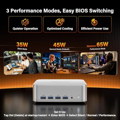 GEEKOM A9 Max High AI Productivity Mini PC,AMD Ryzen AI 9 HX 370(80 Tops)|DDR5|1TB SSD+32GB RAM|Copilot+ PC|Win 11 Pro|WiFi 7|BT 5.4|USB4.0|HDMI 2.1|8K Video Editing|for Business&Gaming＆3D Rendering — view 5