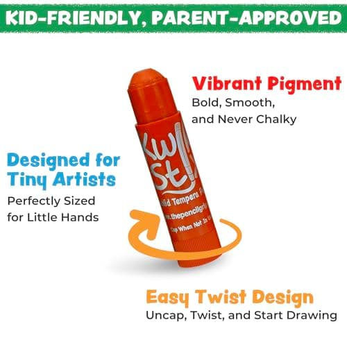 Kwik Stix Solid Tempera Paint Sticks, 24 Colors, Washable Paint Sticks for Kids, Non-Toxic, Quick Drying, Allergen Free, Comes in Classic, Metallic, & Neon Colors, Ideal for Kids and Toddlers — view 6