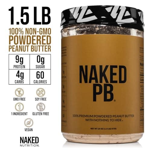 Naked 1.5 LB Powdered Peanut Butter from US Farms – Bulk, Only 1 Ingredient - Roasted Peanuts, Vegan, No Additives, Preservative Free, No Salt, No Sugar - 45 Servings - NAKED PB — view 5