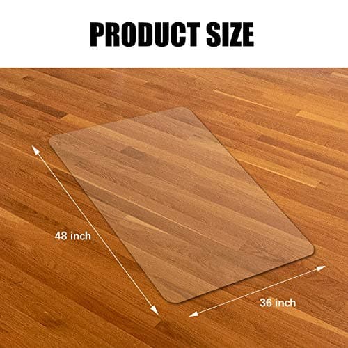 Kuyal Clear Chair Mat, Hard Floor Use, 48" x 36" Transparent Office Home Floor Protector mat Chairmats (48" x 36" Rectangle) — view 5