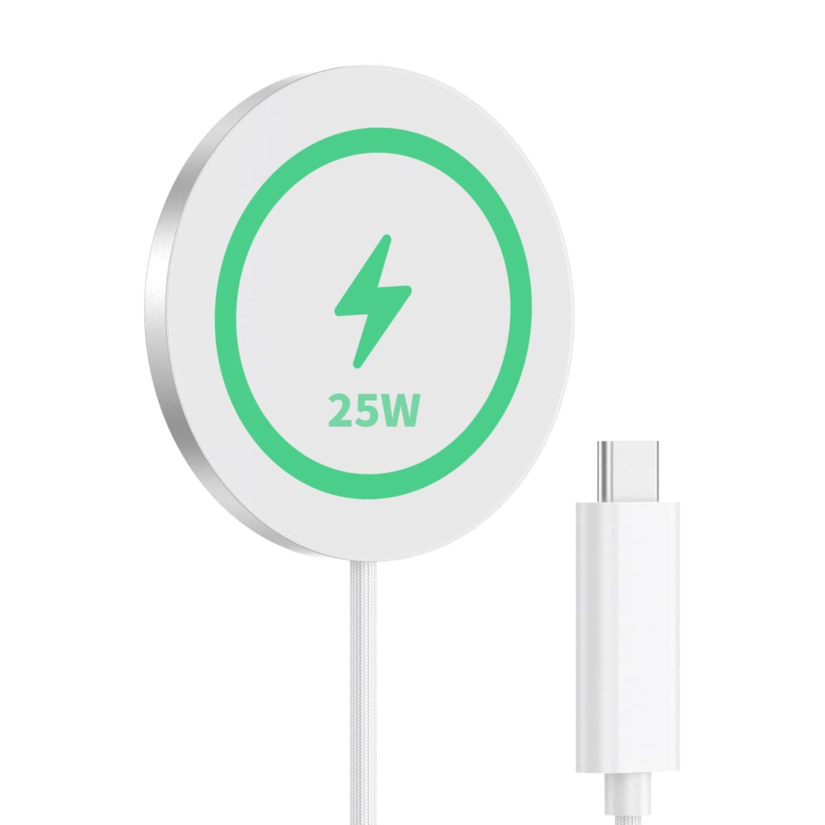 25W Wireless Charger for MagSafe, Ultra-Thin Magnetic Wireless Charger [Only for iPhone 17/16/15/14/13/12/AirPods] with Fast Charging, Strong Magnetic, Heat-Control Design, 1.2m Braided Cable