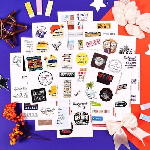 BulbaCraft 100Pcs Funny Retirement Stickers and Laptop Decals - Retirement Party Supplies, Gifts for Women & Men — view 4