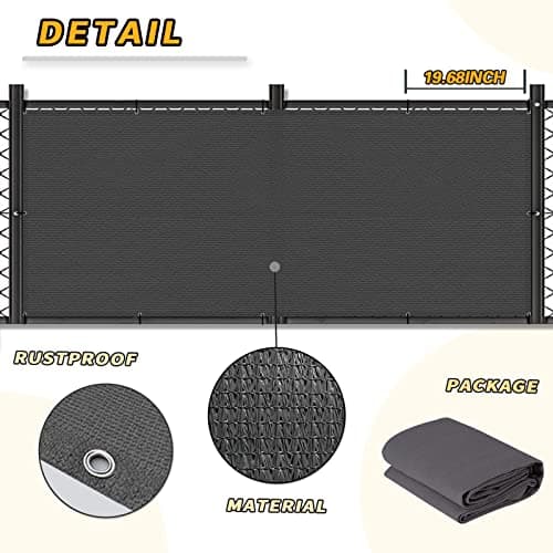 LOVE STORY 3' x 10' Dark Grey Balcony Privacy Screen Fence Cover, HDPE Material UV Protection Weather-Resistant,Shield for Deck, Patio,Backyard,Outdoor Pool,Porch,Railing — view 3