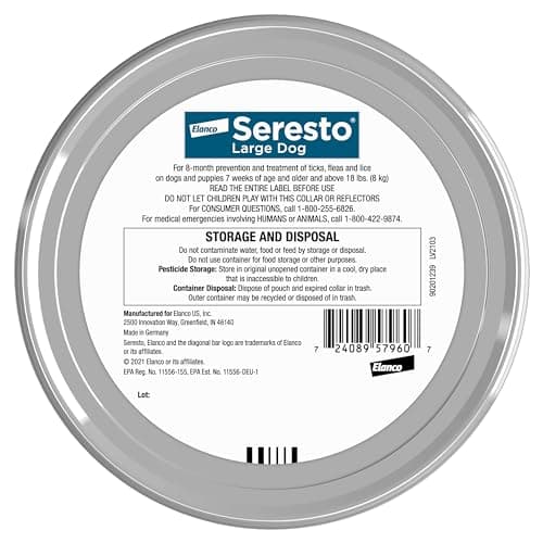 Seresto Flea & Tick Collar For Dogs Over 18 lbs., Treatment & Prevention, Vet-Recommend, 8 Month Protection