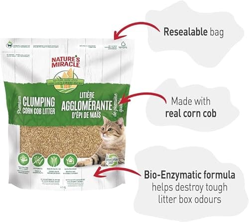 Nature’s Miracle Premium Clumping Corn Cob Litter, 10 Pounds, Made with Real Corn Cob for Fast-Clumping Litter for Multi-Cat Households — view 3