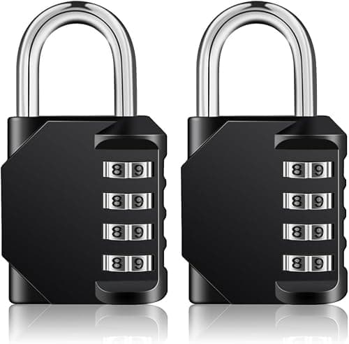 ZHEGE Padlock, Combination Lock 4 Digits, Outdoor Lock Weatherproof (Black) — view 7