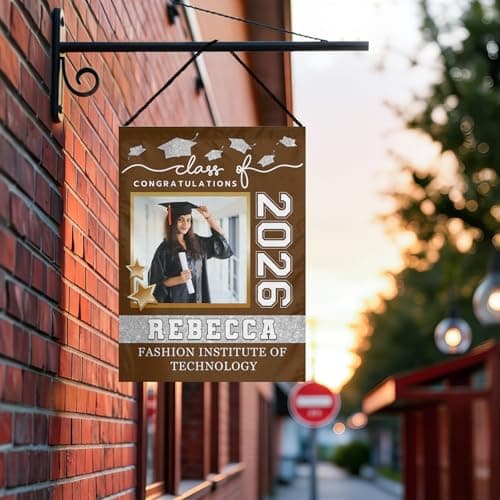 Personalized Graduation Garden Flag Class of 2026 - Custom Photo Name Double Sided Yard Sign for High School College Senior Party, Outdoor Welcome Banner Decoration (12x18 / 28x40 Inch) — view 4