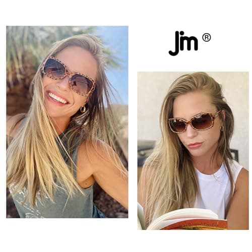 JM Classic Bifocal Reading Glasses Square Stylish Gradient Sunglasses Readers for Women +1.75 Black&Tortoise — view 4