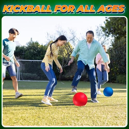 Red & Blue Kickball Set - (8.5 Inch) with Pump for Toddler Kids & Adults, Indoor & Outdoor Gym Sports Toys, Great for Playground Balls for Kids Dodgeball Balls for Four Square Balls, Handball Ball — view 4