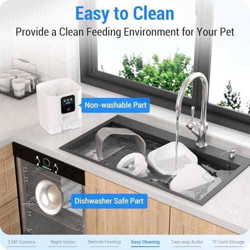 Automatic Cat Feeder with 2K Camera: 5G WiFi Automatic Dog Feeder with Night Vision,Cat Food Dispenser with 7L Large Food Storage Container for Multiple Pet,Detachable for Easy Clean -29 Cup(ACF100W) — view 4