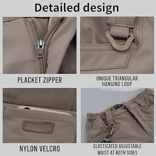 Men's Tactical Pants Work Pants Water Resistant Hiking Pants Military Combat Cargo Pants, Grey, X-Large — view 5