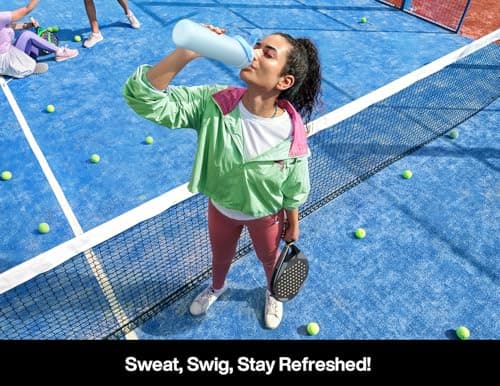 POWCAN 26 oz Insulated Water Bottle with 2-in-1 Straw and Spout Lid, Keep Cold 24H, Leak-Proof, Fits in Car Cup Holder, Stainless Steel Water Bottle for Sports, Travel, and School (Dark Knight) — view 7