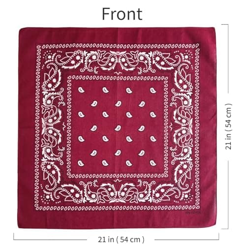 APIGANIZ 100% Cotton Bandanas, 21 x 21 inches, Set of 6 (Basic - Brown/Bungundy/Beige) — view 2