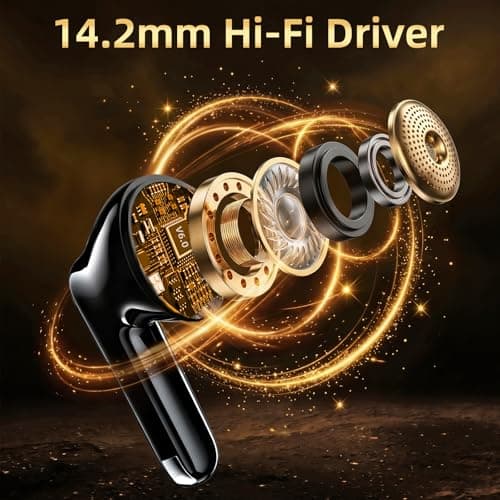 Headphones Bluetooth 6.0 Wireless Earbuds, HiFi Ear Buds, Air Pro 4, 3g Lite Earphones ENC Noise Cancelling and AI Chip Wireless Headphones, IP7 for iPhone Samsung Google Android iPad Adults Student