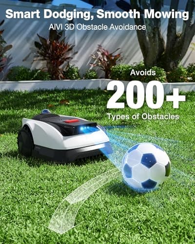 ECOVACS Goat O1000 LiDAR PRO Robot Lawn Mower, Wire-Free Mapping with LiDAR Navigation, AI Obstacle Avoidance, Built-in TruEdge Edge Trimmer, App Control, for Lawns Up to 1/4 Acre — view 3