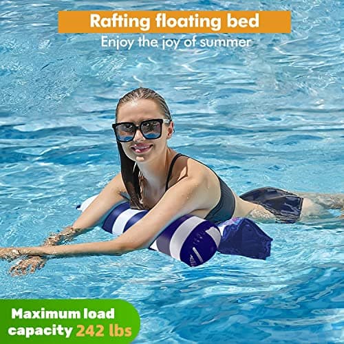 Yodooshi 【4 Pack】 Inflatable Pool Floats Hammock, Water Hammock Lounges, Multi-Purpose Accessories(Saddle, Lounge Chair, Drifter) for Swimming Pool, Beach, Outdoor Blue&Navy&Rose&Green — view 2