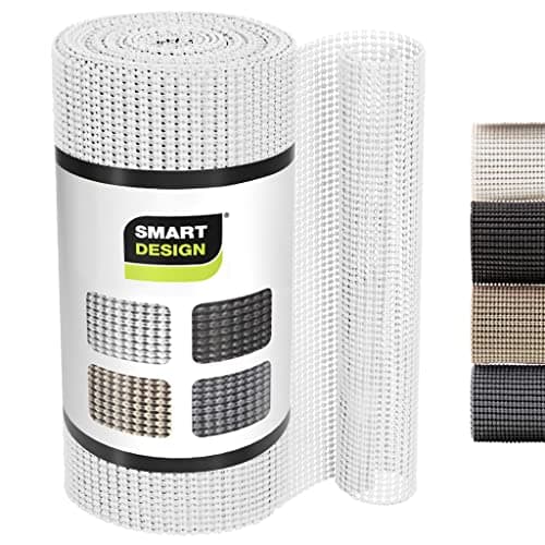 Smart Design Classic Grip Shelf Liner – 12in x 20ft – Non-Adhesive Drawer Liner with Strong Grip Helps Protect and Personalize Your Home Organization and Storage – White