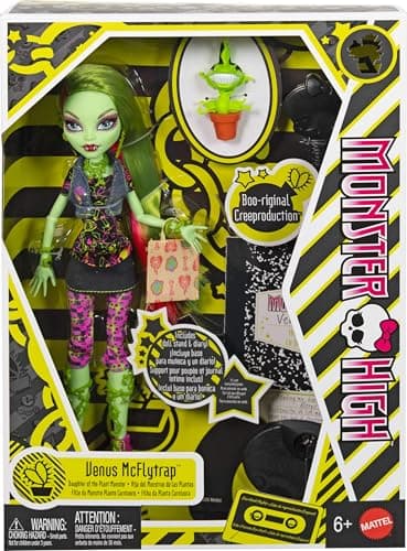 Monster High Boo-riginal Creeproduction Doll, Venus McFlytrap Collectible Reproduction with Doll Stand, Diary, and Pet Chewlian — view 5