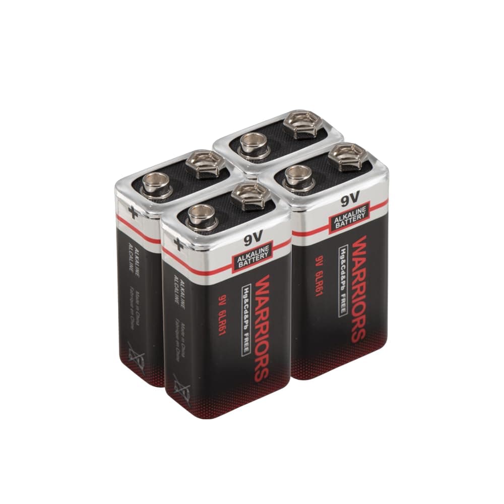Warriors 4X High Capacity 9V 9 Volt Alkaline Super Long Lasting Battery Batteries Smoke Alarm Detectors Remote Control Car (4X)