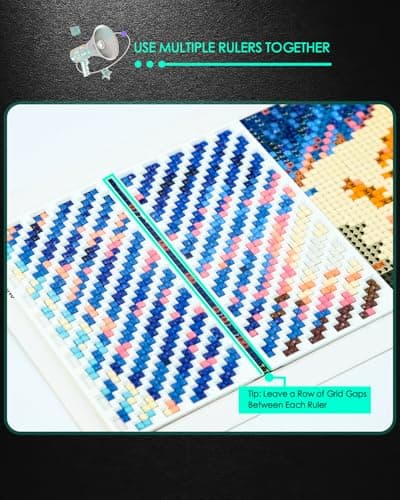 Foreveryoung Diamond Painting Zigzag Rulers – 9 PCS Diamond Art Tools and Accessories for Beginners, Fits Square Kits for Adults, Keeps Drills Aligned — view 6