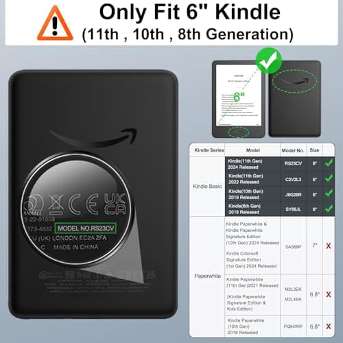 MoKo Case for 6" All-New Kindle(11th Generation 2024/2022 Release), Lightweight PU Leather Cover Stand Shell with Hand Strap Auto Wake/Sleep for Kindle 2024 11th Gen e-Reader, Agave Green