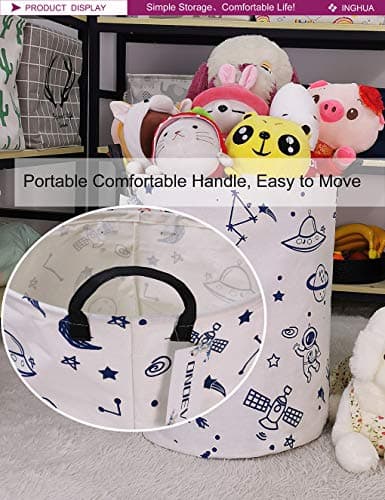 INGHUA Laundry Hamper Canvas Fabric Lightweight Storage Basket — view 5