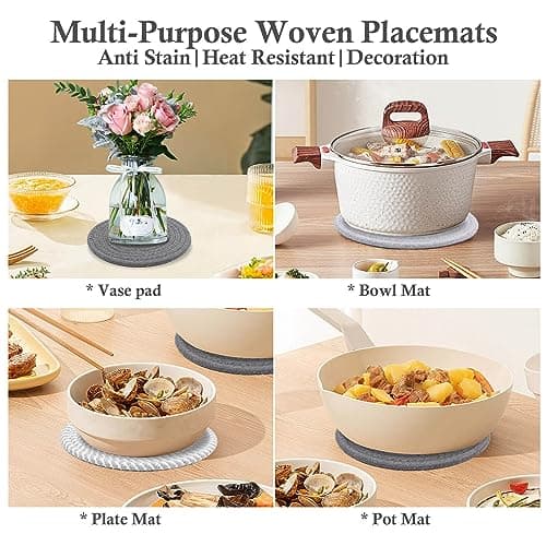 Billbotk 7" Trivets for Dishes, Pots and Pans, 4 Heat Resistant Hot Pads, Pot Holders for Kitchen, Plate Mats for Countertops, Table, Home Essentials, Farmhouse Decor — view 5