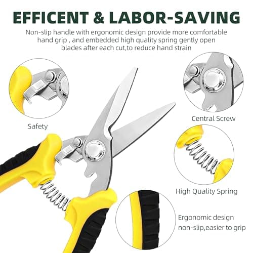 EWPJDK 3 Pack Garden Pruning Shears, Stainless Steel Shears, Gardening Shears, Scissors, Garden Clippers, Pruning Snips, Pruning Shears for Gardening Tools (Multicolor) — view 3