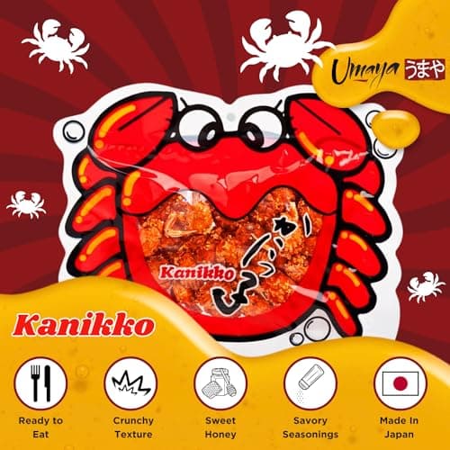 UMAYA - Okabe Kanikko - Ready To Eat Fried Japanese Baby Crabs - With A Hint Of Sweet Honey and Savory Seasonings - Crunchy Gourmet Snack From Japan - Individual 2.3oz (65g) Snack Size Bag - Pack of 1 — view 2