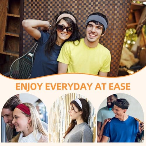 VANRUID Headbands for Women 8PCS [Summer-Exclusive Headband], Non Slip Sports Headband Elastic Soft Running Fashion Headband Absorb Sweat Headbands for Men for Women for Working Out, Travel — view 5