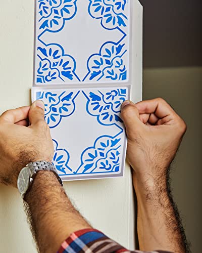 Poromoro Spanish Portuguese Azulejo Style Peel and Stick Backsplash Tile Stickers Set of 16 pcs(5.9_21) — view 4