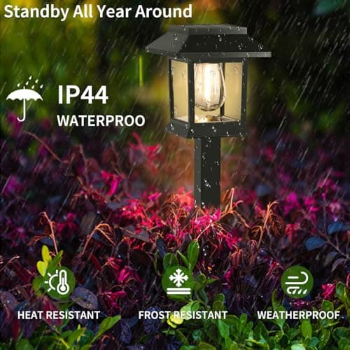 Greluna Solar Lights Outdoor,12 Pack 3000K Waterproof Auto On/Off Solar Pathway Lights for Your Garden, Landscape, Path, Yard, Patio, Driveway,Walkway Decor — view 3