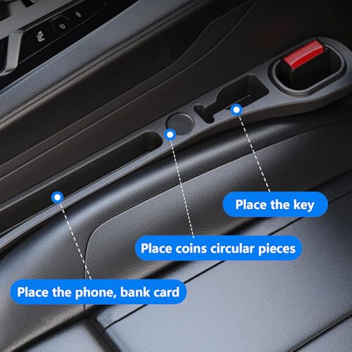 Car Seat Gap Fillers, 2 Pack Anti-Drop Car Seat Gap Filler Organizer, Multifunctional Car Accessory for Storing Phones, Keys, and Coins, Universal Fit for Car SUV Truck Vehicles — view 5