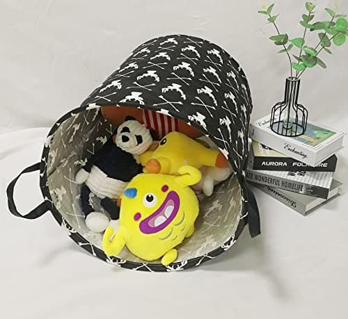 KUNRO Large Sized Storage Basket Waterproof Coating Organizer Bin Laundry Hamper for Nursery Clothes Toys(Rould Deer) — view 3