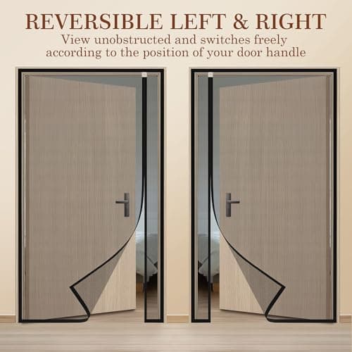 Yotache Magnetic Screen Door, Reversible Left Right Side Opening Fits Door Size 32 x 80, Heavy Duty Polyester Mesh with Self-Closing for Sliding & Patio, Pet & Kid Friendly — view 2