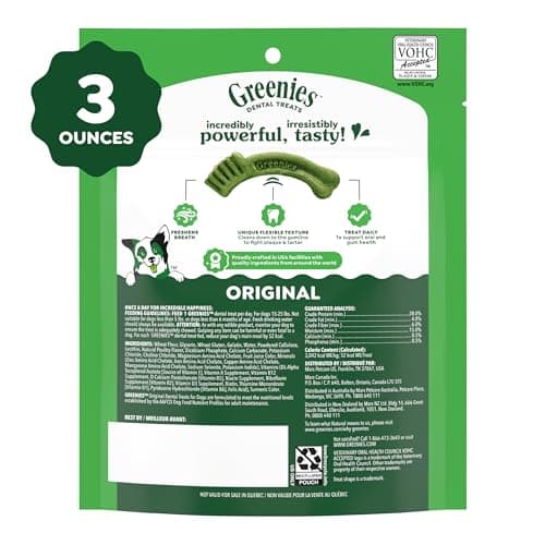 Greenies Veterinarian-Recommended Adult Natural Dental Dog Treats Petite Size, Dog Dental Chews, Original Flavor, 3 oz. Pack, 5 Count — view 9