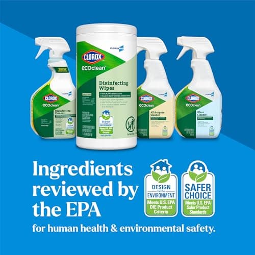 CloroxPro Clorox EcoClean Disinfecting Wipes, Multi Purpose Bleach Free Cleaner, Made with Citric Acid and Plant Based Ingredients, Antibacterial Disinfectant, Multi Surface Use, 75 Ct, Pack of 6 — view 8