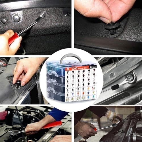 Car Push Retainer Clips Screws 1355PCS Auto Fasteners Assortment 42Popular Sizes Door Panel Trim Automotive Clips Bumper Rivets with Fastener Remover for Pickup Truck Ford GM Toyota Honda Chrysler — view 6