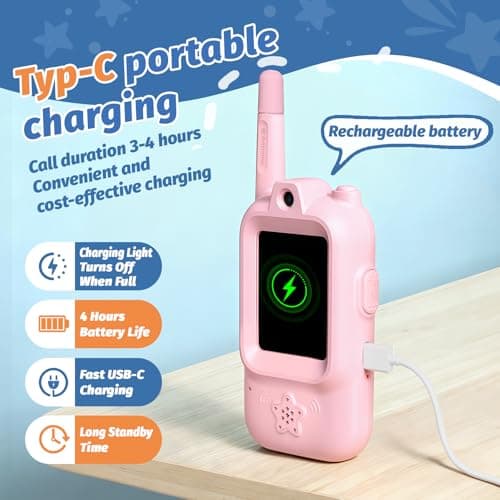 AQLL Kids Video Walkie Talkies, 2 Pack Rechargeable Long Range Walkie Talkies for Kids, Two-Way Radios with Voice Changer, Indoor Outdoor Toys,Children's Day Birthday Gifts for Boys & Girls Ages 3–12 — view 5