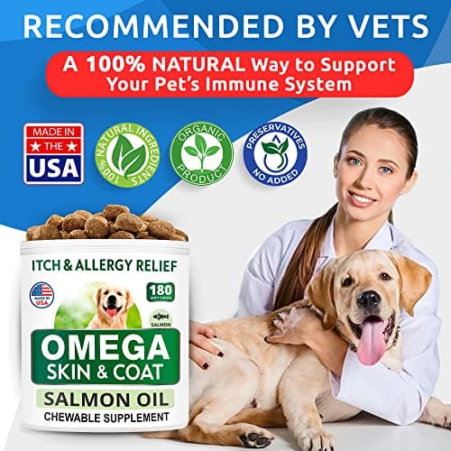 BARK&SPARK Omega 3 for Dogs - 360 Fish Oil Treats for Dog Shedding, Skin Allergy, Itch Relief, Hot Spots Treatment - Joint Health - Skin and Coat Supplement - EPA & DHA Fatty Acids - Alaskan Salmon — view 4