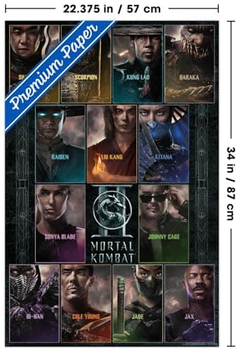 Mortal Kombat 2 (2026) - Character One Sheet Grid Wall Poster, 34L" x 22.4W", Premium Unframed Version — view 2