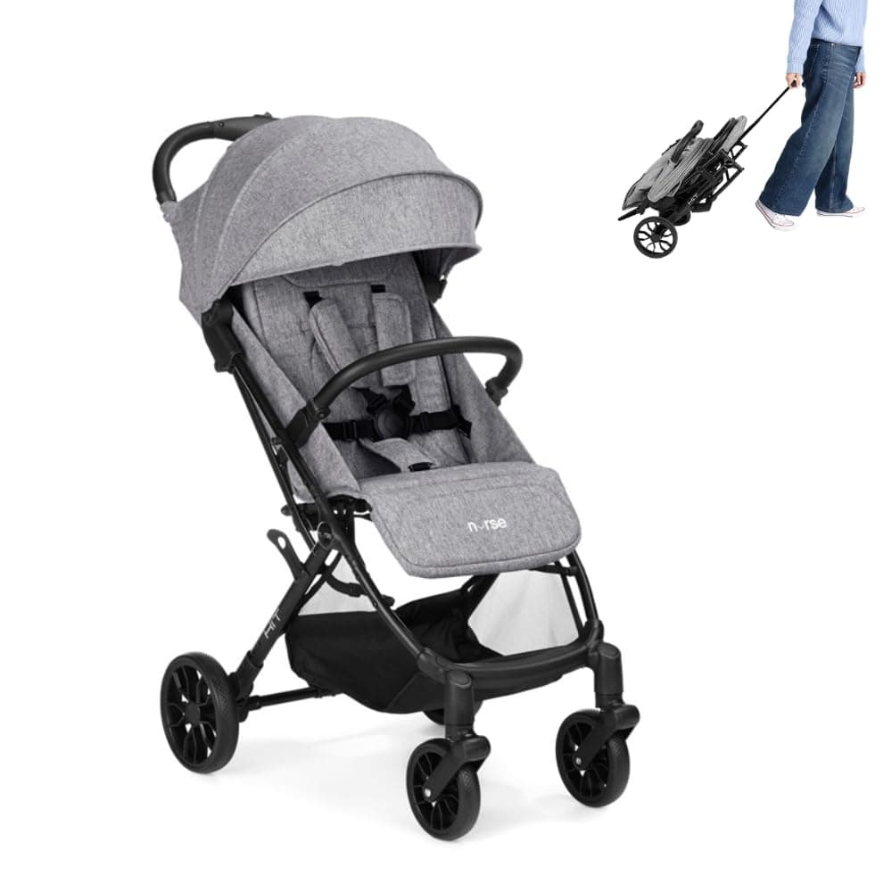 Nurse Hit Silla de Paseo Ligera hasta 22 kg, Plegado Compacto con Una Mano, Asa de Transporte, Respaldo Reclinado, Capota Extensible, Azul — view 3