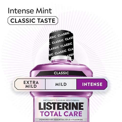 Listerine Total Care Intense Anticavity Fluoride Mouthwash, 6 Benefits in 1 Oral Rinse Helps Kill 99% of Bad Breath Germs, Prevents Cavities, Provides 360 Clean*, ADA-Accepted, Intense Mint, 1 L — view 3