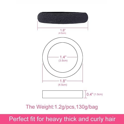 J-MEE Hair Bands Hair ties for Thick Hair 100PCS Seamless Cotton Simply Ponytail Holders Headband Scrunchies Hair Accessories No Crease Damage (Neutral Colors) — view 4
