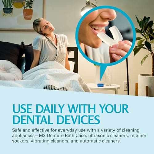 Retainer Cleanser Tablets Invisalign Cleaner, Removes Odors Discoloration Stains and Plaque 4 Month Supply Denture Cleansers Retainers Mouth Guards Denture Bath Mint by M3 — view 6