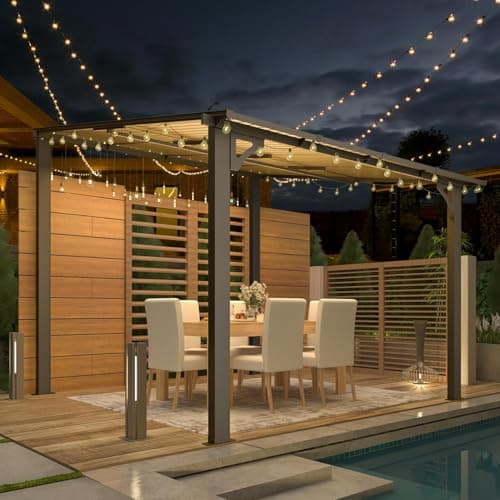 U-MAX 8' x 8' Gazebo for Patio, Hard Top Heavy Duty Gazebo 8x8 Pergola with Roof, Awnings Canopy for Decks, Backyard and More