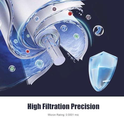 YKMGON 1812-50GPD Reverse Osmosis Membrane Kit with RO Membrane Housing,Wrench,1/4" Quick-Connect Fittings,Check Valve and Water Pipe Replacement for Under Sink Home Drinking RO Water Filter System — view 4