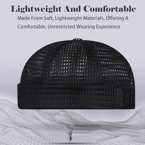 2 Pack Men's Breathable Brimless Hat Summer Style Mesh Tang, Adjustable Cap Docker Beanie, Breathable Mesh Cap (Mix-J) — view 2