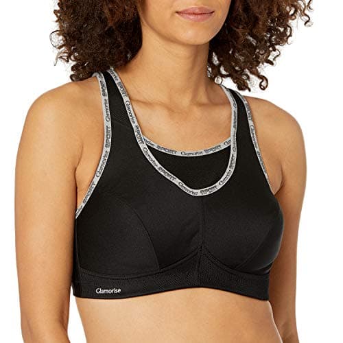 Glamorise Women's No-Bounce Camisole Sports Bra Wirefree #1066, Black, 36DD — view 2